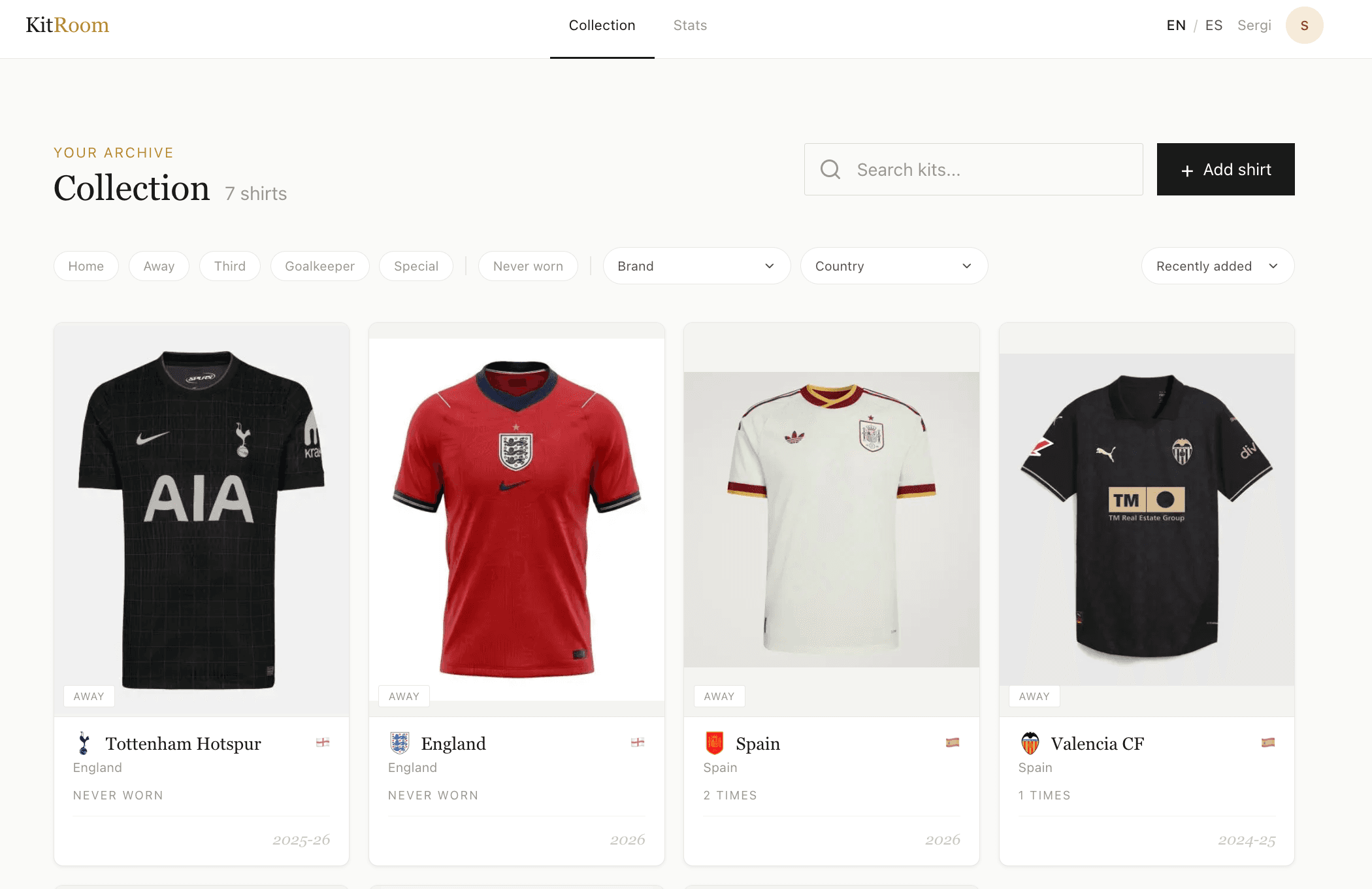 KitRoom collection view